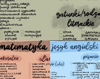 ¡PAQUETE! Criterios de aprendizaje del examen de octavo grado 2024 (idioma polaco, matemáticas, inglés) E8, ciencias, prueba