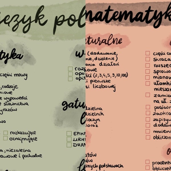 PAKIET! Egzamin Ósmoklasisty 2024 kryteria do nauki (Język polski i matematyka) E8, Nauka, Sprawdzian