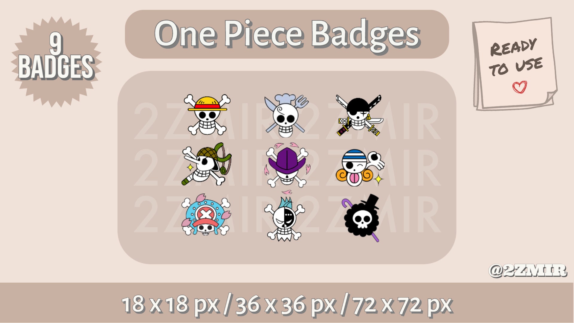 One Piece Devil Fruit / Bit Badges for Twitch - Anime Food