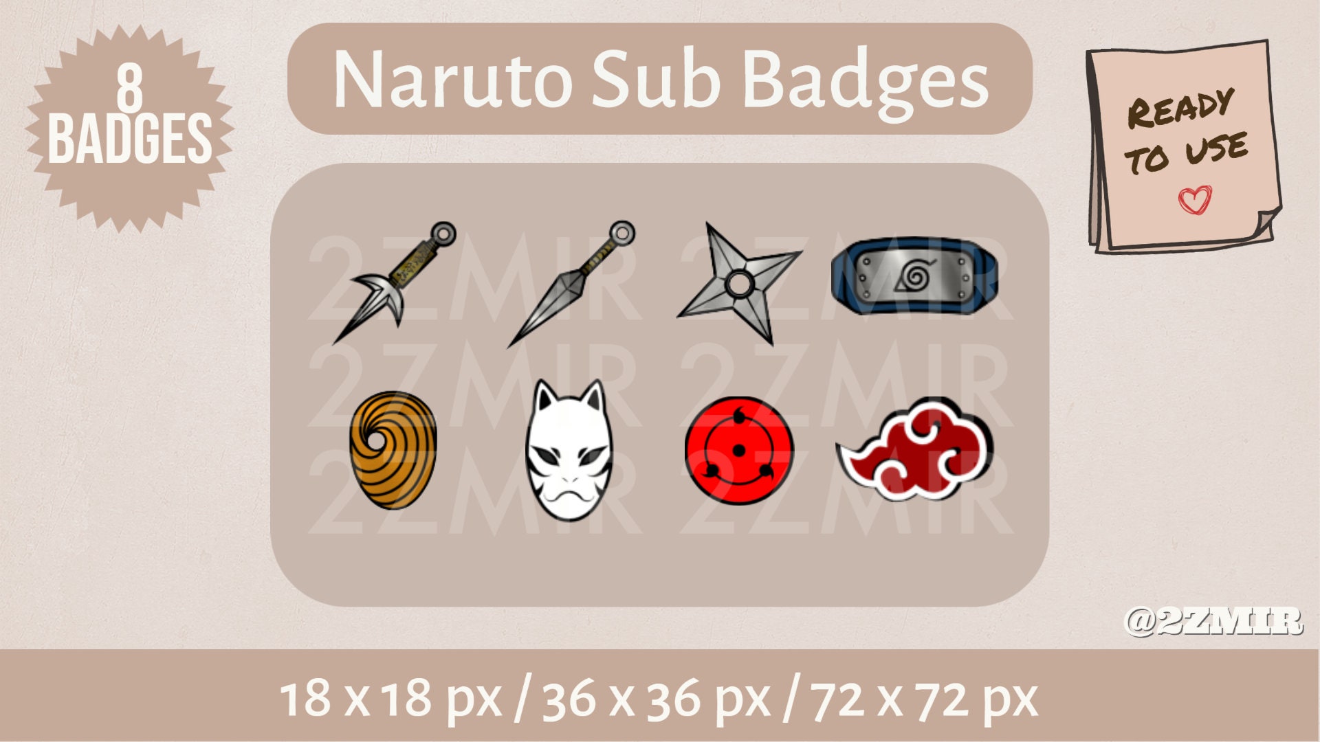 Sharingan Twitch Badges - Gaming Visuals