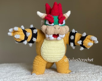 Handmade Crochet Amigurumi Bowser - Video Game Inspired Character