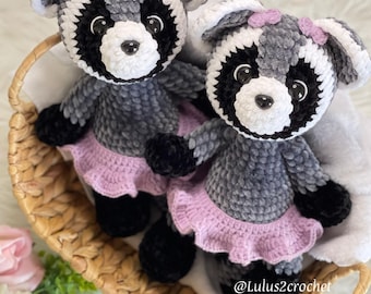 Handgemachte gehäkelte Amigurumi Waschbär