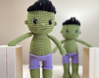 Hulk crochet doll