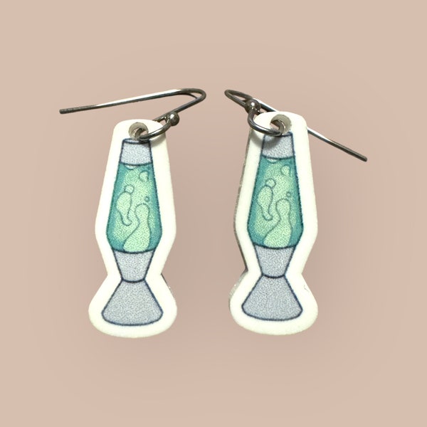 Green Lava Lamp Earrings