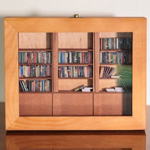 Sleek Anxiety Bookcase, Personalized Book Lover Gift, Minimalist Mental Health Shelf Decor
