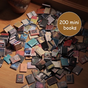200 Mini-Bücher, Bestseller-Serie, Miniatur-Spielhäuser, Geschenk für Buchliebhaber, Erhältlich für Miniatur-Bücherregale, Mini-Buchdekorationen
