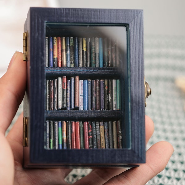 Pocket Edition - Anxiety Bookcase.Book Lover Gift，anxiolytic，miniature model bookshelves.Study Decoration