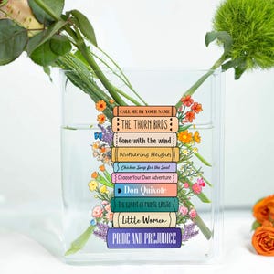 Personalized Eco-Friendly Acrylic Book Vase - Custom Book Shaped Vase for Unique Home Decor