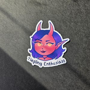 Tiefling Enthusiast Sticker, TTRPG