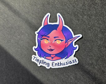 Tiefling Enthusiast Sticker, TTRPG