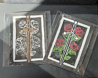 Sword A6 Lino Print