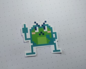 Swearing Frog Sticker, Frog Sticker, Pixel Art