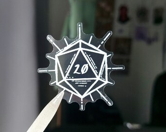Dice Stickers, Transparent White Ink Stickers