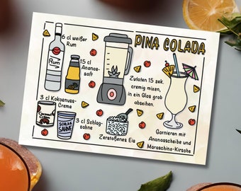Cocktails Rezepte * Schritt für Schritt Anleitung * Pina colada * zur beach party oder pool party * Illustrierte Rezepte * MinasSchaetzeDE