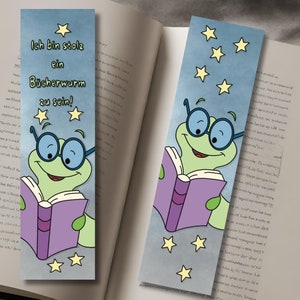 Schöne handgezeichnete Lesezeichen für Bücherwürmer Stilvoll und praktisch Ich bin stolz ein Bücherwurm zu sein image 5