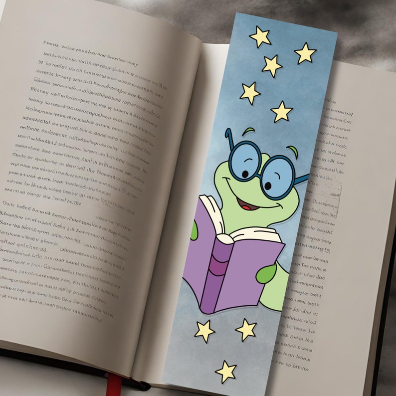 Schöne handgezeichnete Lesezeichen für Bücherwürmer Stilvoll und praktisch Ich bin stolz ein Bücherwurm zu sein image 7