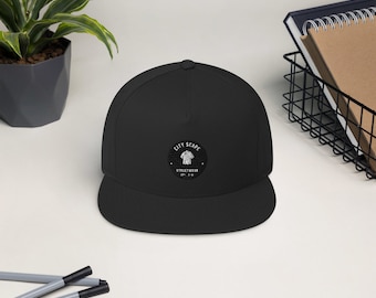 CityScape Streetwear Urban Flat Bill Cap, Hip Hop Style Snapback Hat, Snapback Hat for Street Style Fashion