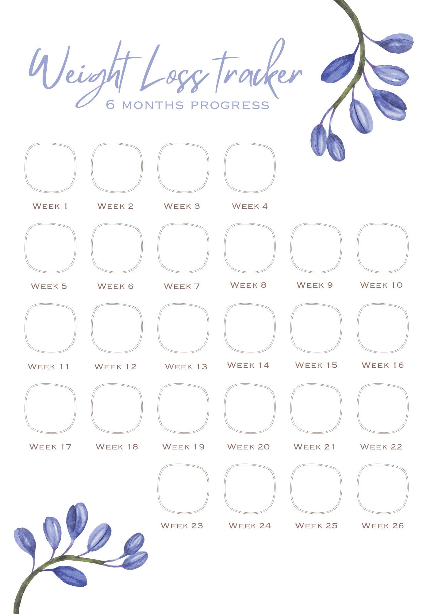 WEIGHT LOSS TRACKER Pdf - Weight Loss Tracker Printable, Weekly Weight ...