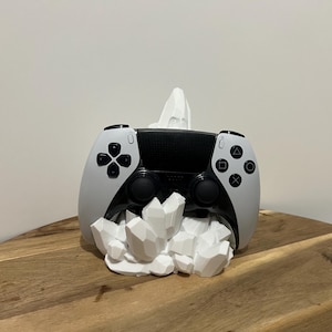 Crystal Controller Holder: 3D Printed DualSense Stand, Gamer Desk Decor