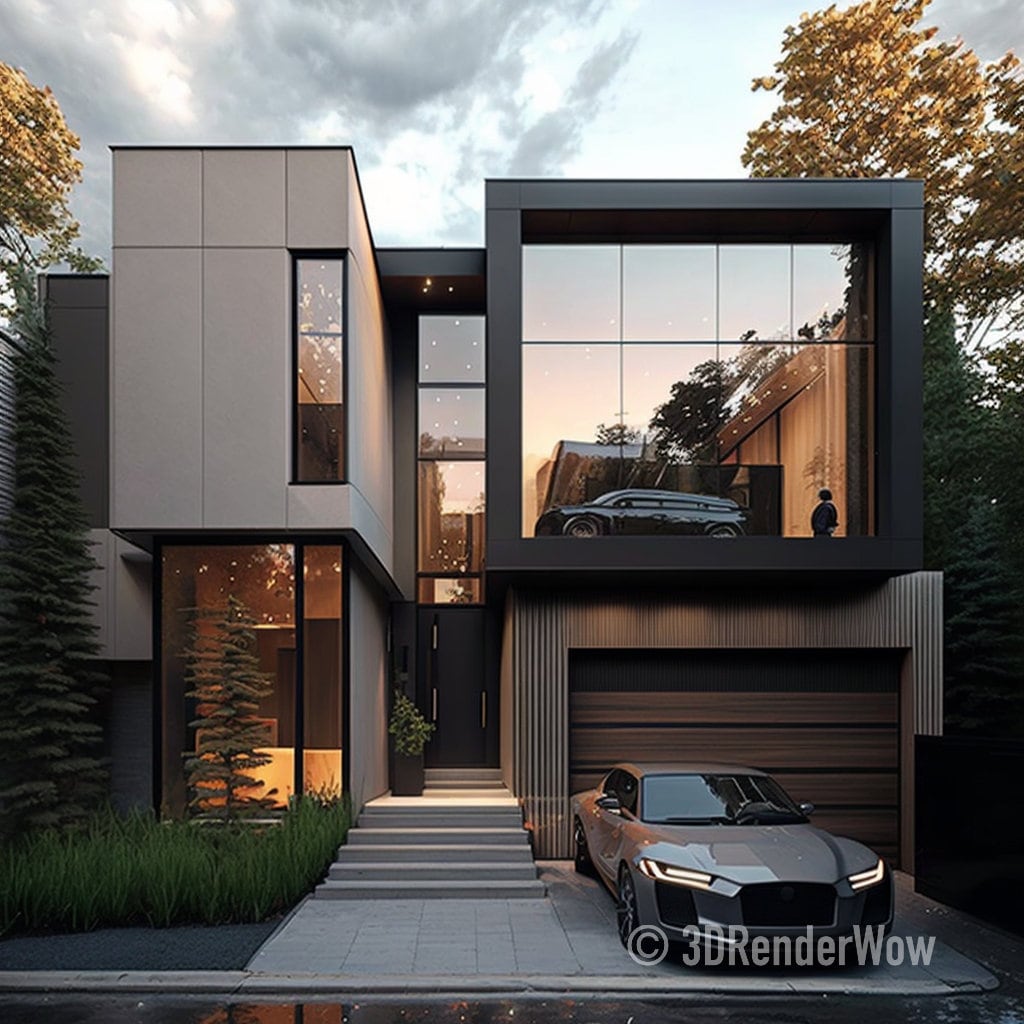 3D Rendering Custom Photorealistic Architecture House MODERN Kitchen ...