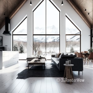 3D Rendering Custom Photorealistic Architecture MODERN House Render Kitchen Living room Bathroom Minimalist 3DRenderWow Interior Design