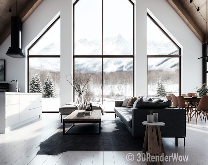 3D Rendering Custom Photorealistic Architecture House MODERN Kitchen ...