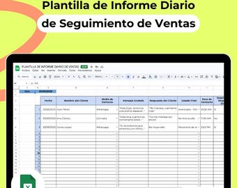 SPANISH - Daily Sales Tracking Report Template | Contact and Customer Tracking | Automated Excel