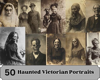 Haunted Victorian Images, Junk Journal Background Pages, Scrapbooking, Halloween Ephemera, Eerie Images, Zombie, Digital Download