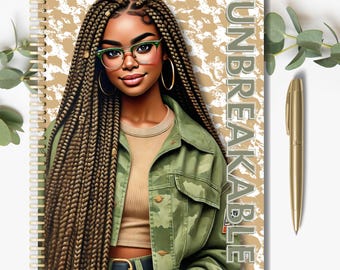 Black Girl Journal Cover, Motivational Art (PDF)