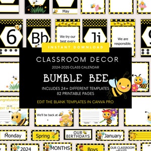 Paquete de decoración de aula de abejorro para tablero de anuncios preescolar Decoración de aula con tema de abejorro para escuela primaria