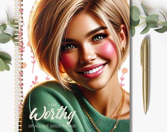 Motivational Journal Cover, Woman Portrait (Digital Download)