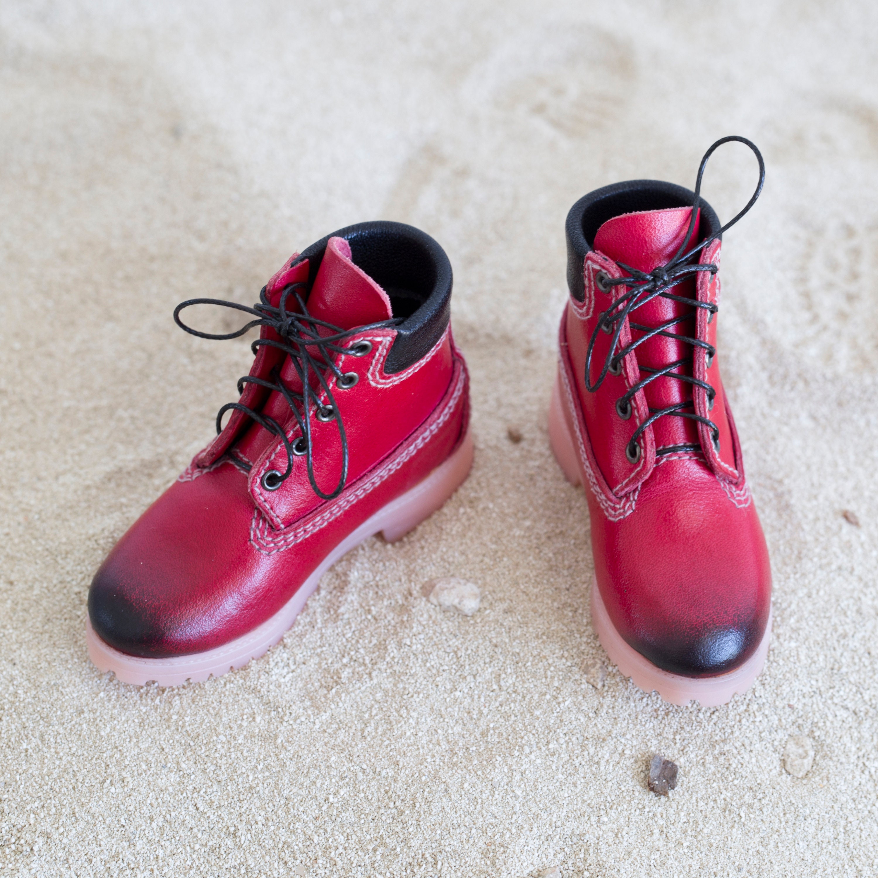 Red timberland boots - Etsy