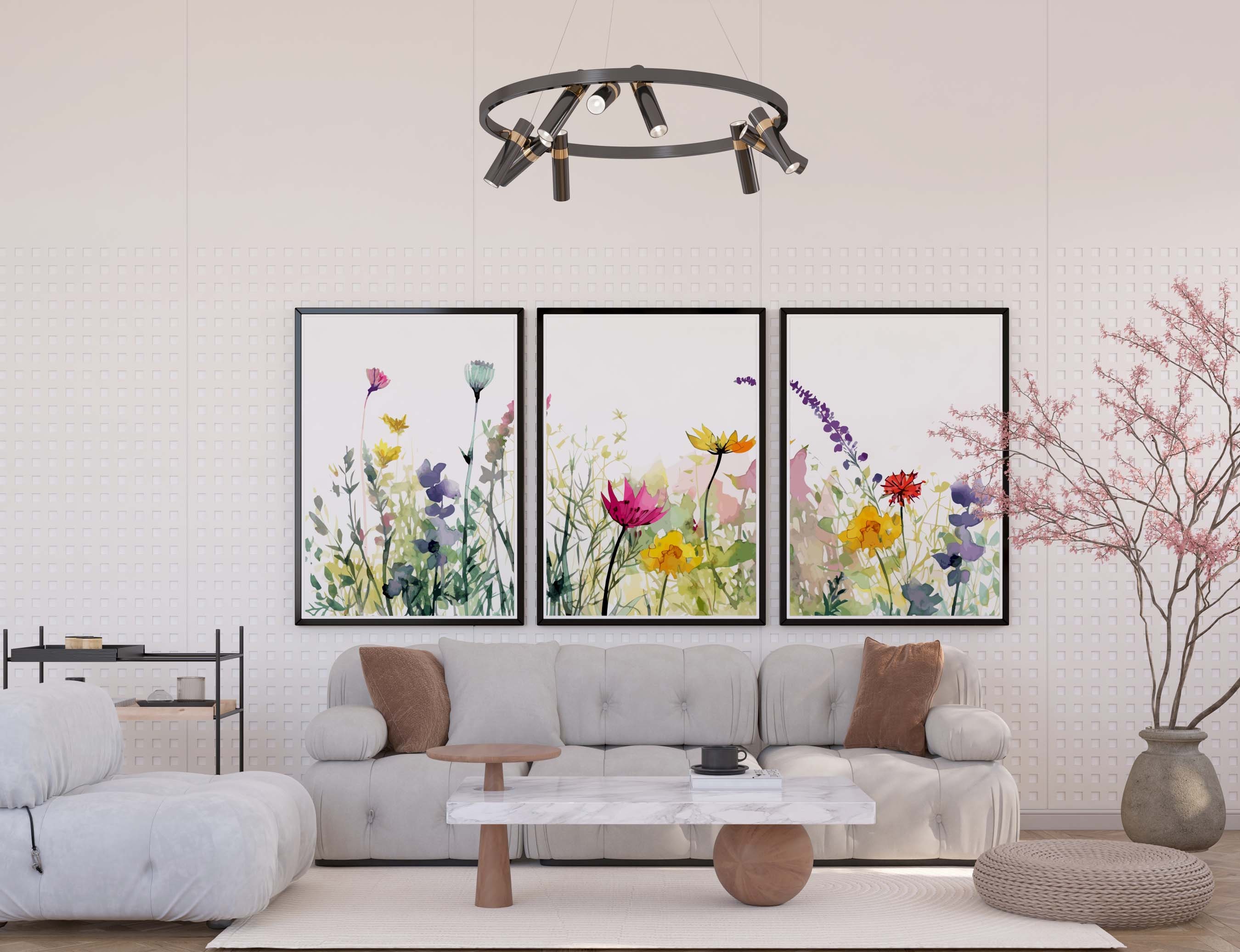 Set of 3 Wildflower Prints - Floral Instant Art - Printable Art ...