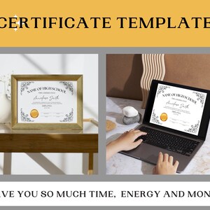 High School Diploma template, General Equivalency Diploma, Editable certificate template, homeschool, Graduate Printable, Canva Template image 2