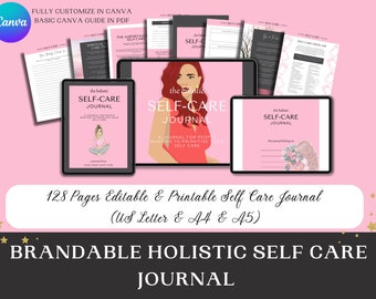 Printable Best Self Care Journal | Editable Canva |  Mindfulness Journal | Mental Health | Gratitude Journal | Daily Planner | Dream Journal