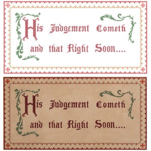 The Shawshank Redemption - Warden His Judgement Cometh Cross stitch pattern