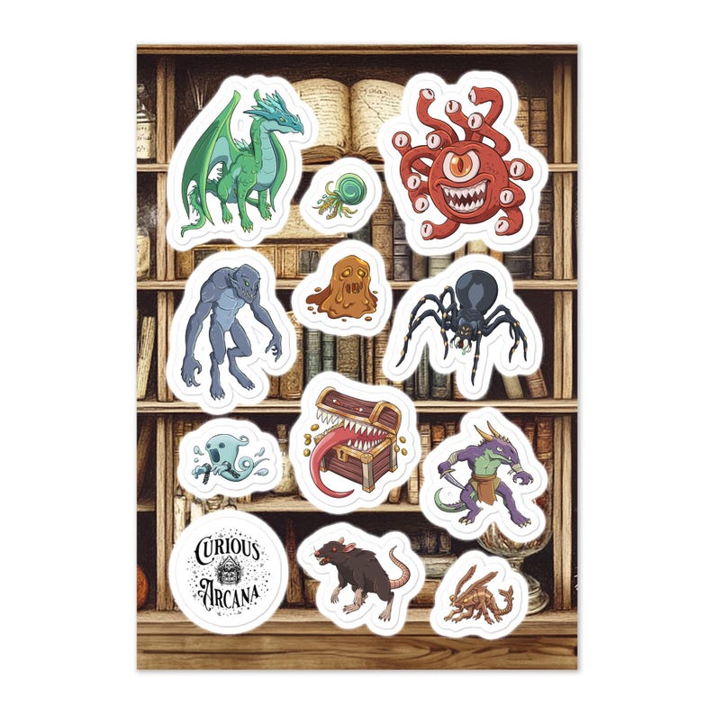 DnD Monster Sticker Pack | 11 Dungeons and Dragons Stickers | D&D Stickers | RPG, Tabletop, Pathfinder image 1