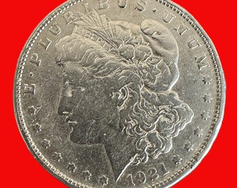1921 D Morgan US Silver Dollars 90% Silver - Last Year of Issue