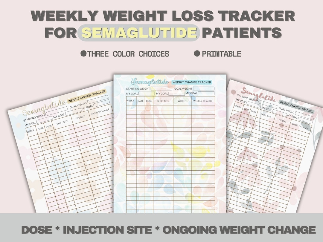 Semaglutide Weekly Weight Loss Tracker Weight Loss Journal Etsy