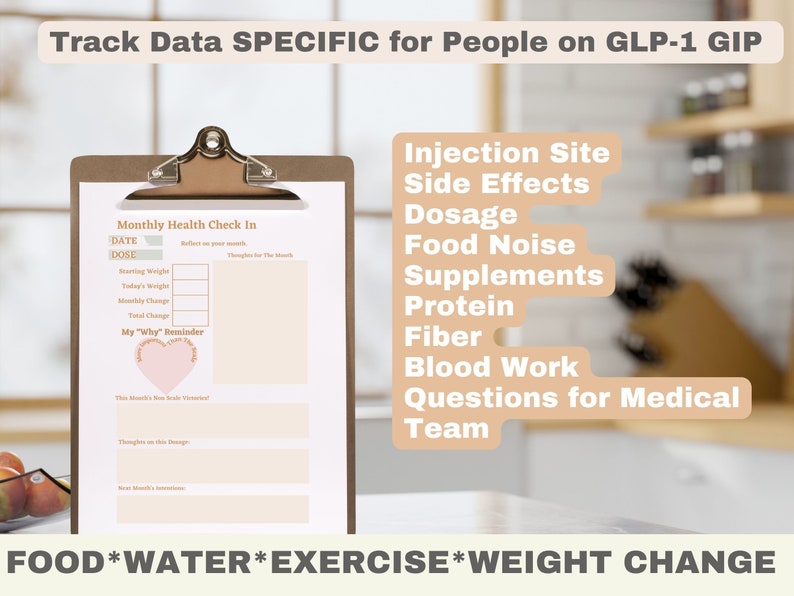 Weight Loss Shot Health Tracker Printable Diet Journal for Etsy