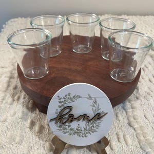 Vintage Set of 5 Juice  Glass Jelly Jam Jars