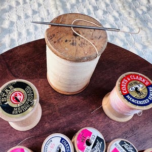 Vintage Wooden Thread Spools Lot of 10 - Etsy