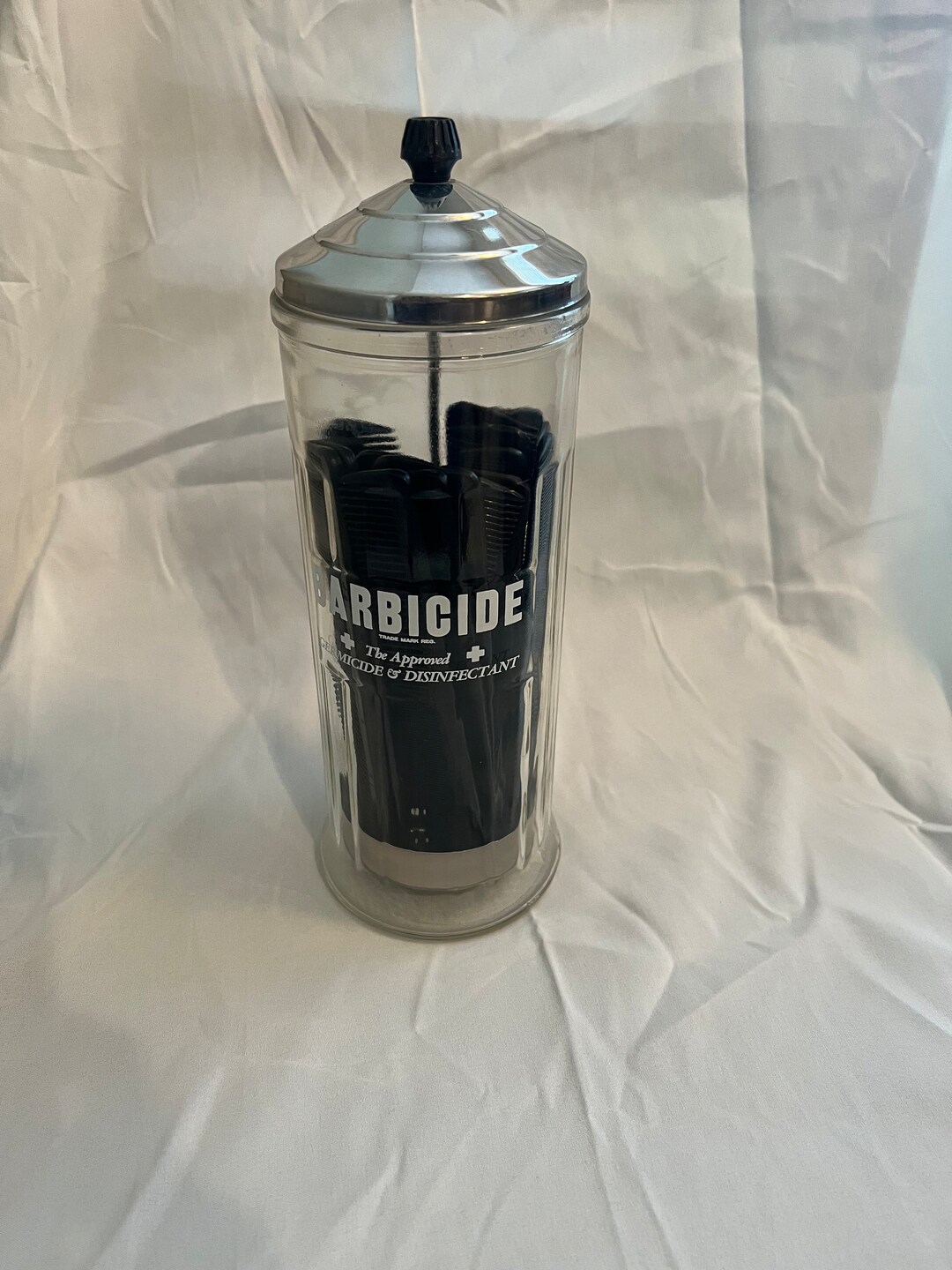 Vintage Barber Shop Barbicide/germicidedisinfectant Jar With 22