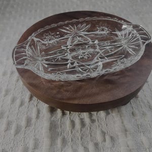 Vintage Glass Divided Relish Tray Oblong, Handles Scalloped Edges