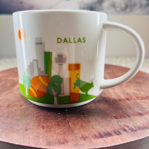 Vintage Starbucks You Are Here Collection Cities Dallas Coffee Cup Mug 14 oz