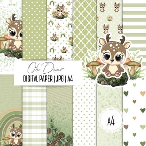 Woodland Digital Paper: Forest Animal Seamless Pattern (A4, Digital Download)