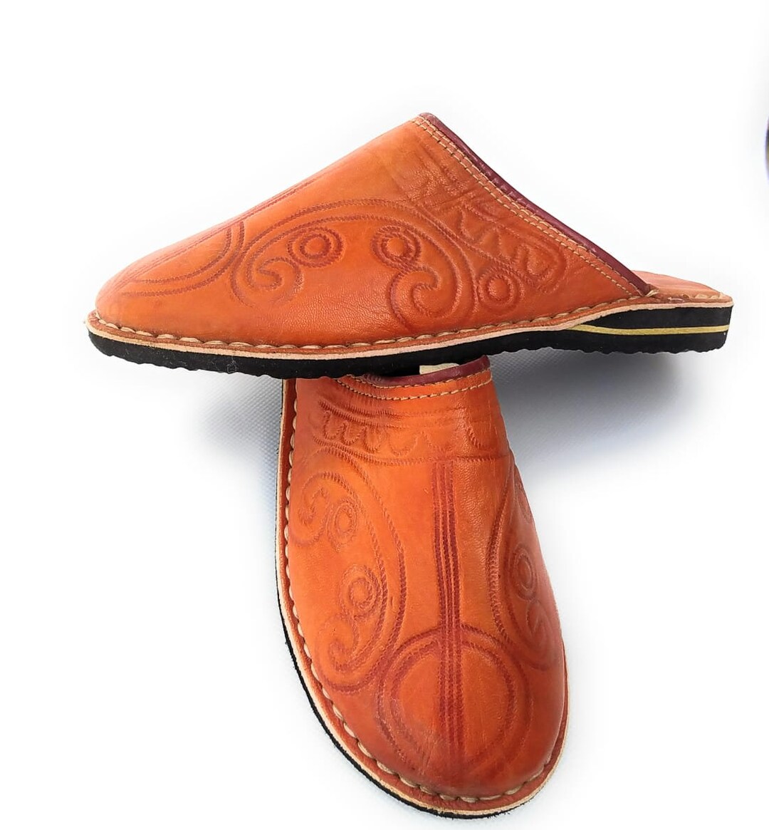 Moroccan Shoes Leather Slipper Slippers Unisex Leather Etsy