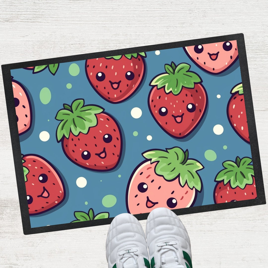 Strawberry Anime Doormat, Kawaii Japan Door Mat, Cute Girly Funny Door ...