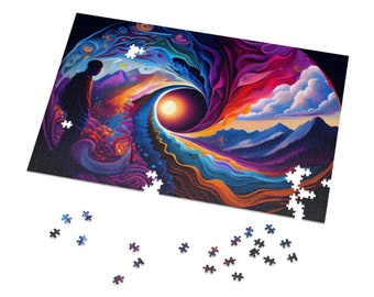 Spiral To Self Painting Puzzles for Adults Psychedelic Spiritual Jigsaw Puzzle Gift for Her Him Home Activity 500 Piece 1000 Piece Puzzle