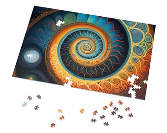 Spiral Painting Puzzles for Adults Psychedelic Spiritual Jigsaw Puzzle Gift for Her Him Home Activity 500 Piece 1000 Piece Puzzle